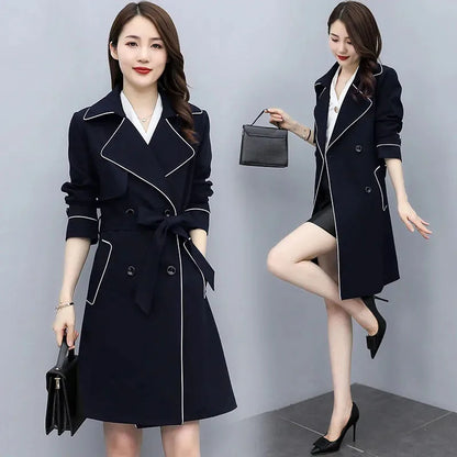 Women's Lace Trench Coat - Stylish Windbreaker Outerwear for Women