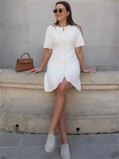 Women's Elegant Knit Mini Dress – Stylish Knitwear for Women