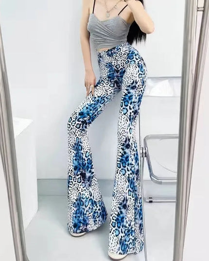 Women's Slim High Waist Striped Flare Pants