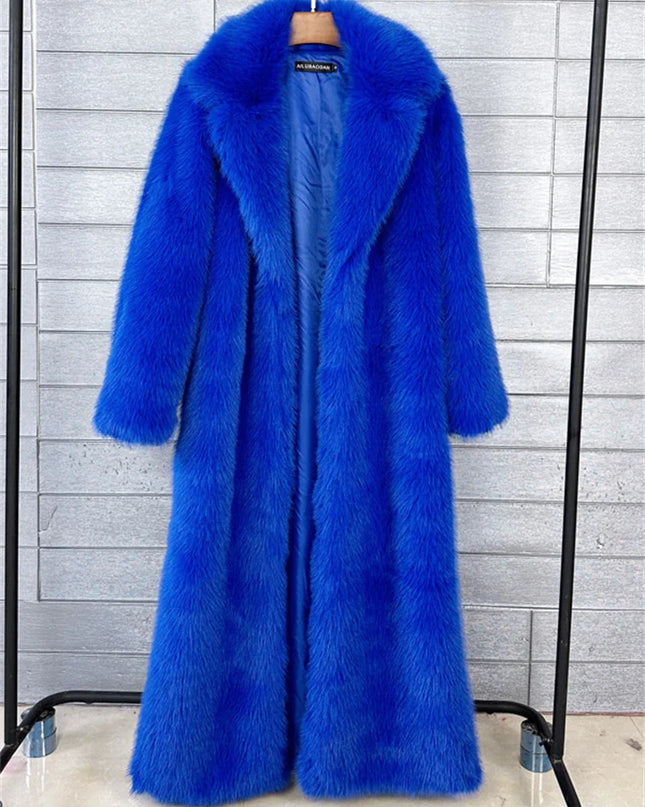 Women's Faux Fur Coat – Luxury Elegant Loose Fit Coat