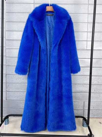 Women's Faux Fur Coat – Luxury Elegant Loose Fit Coat