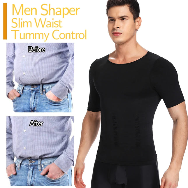 1/2 Piece Men's Body Shaper T-Shirt