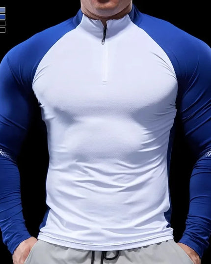 Men's Half-Zip Long-Sleeve Stretch Sweater
