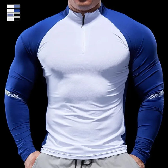 Men's Half-Zip Long-Sleeve Stretch Sweater