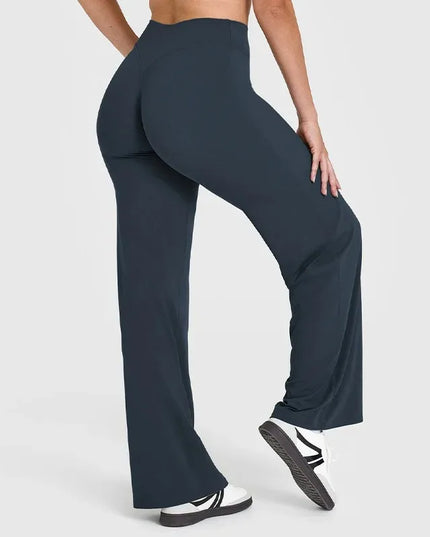 Women's Mid-Waist Straight-Leg Sweat Pants in Soft Butter Fabric