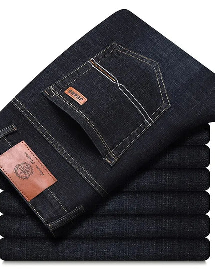Men's Straight Fit Denim Jeans - Classic & Durable Men's Casual Straight Leg Denim Pants