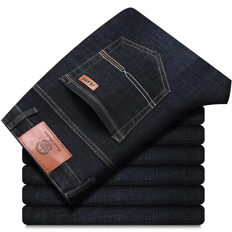 Men's Straight Fit Denim Jeans - Classic & Durable Men's Casual Straight Leg Denim Pants