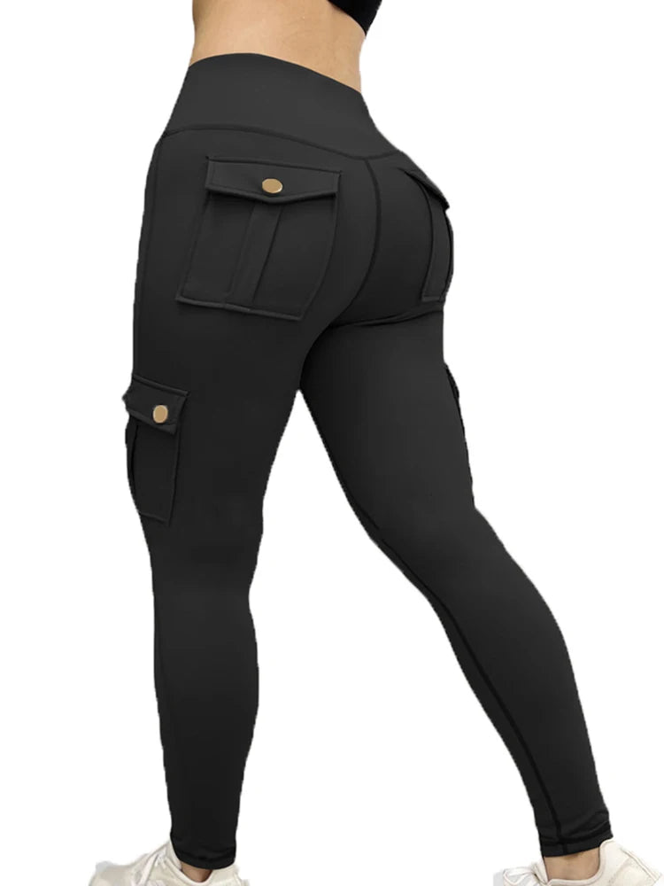 Women's High-Waist Skinny Stretch  Leggings With Side Pockets