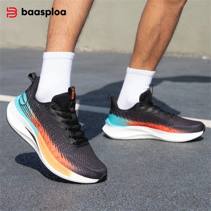 Baasploa Men's Running Shoes - Lightweight Mesh Sneakers with Carbon Plate for Enhanced Performance