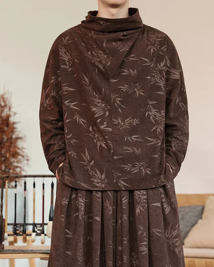 Men's Velvet Two-Piece Set – Loose Sweater & Harem Pants