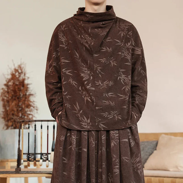 Men's Velvet Two-Piece Set – Loose Sweater & Harem Pants