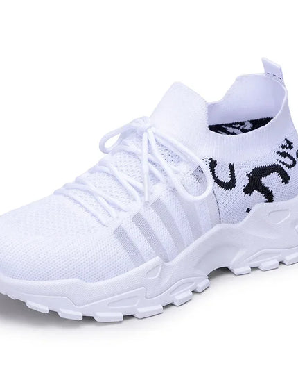 Women's Breathable Casual Lace-Up Sneakers with Thick Sole
