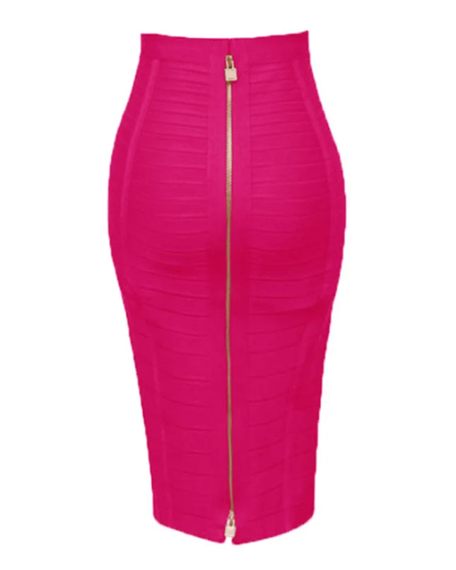 Women's Zipper O-Shape Skirt with Elastic Bodycon Fit