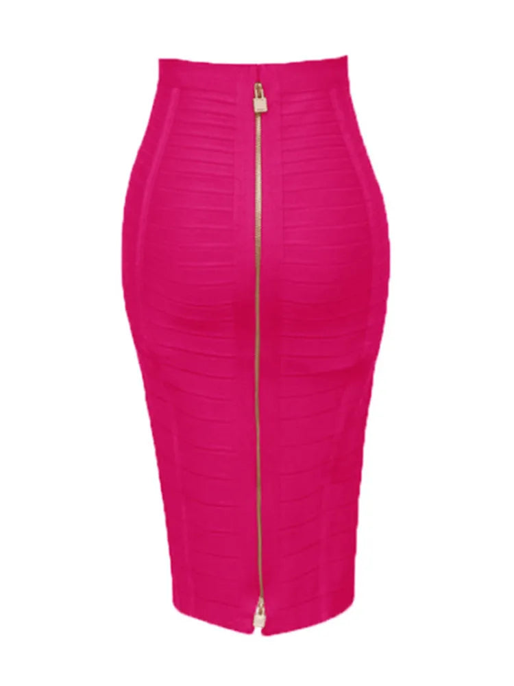 Women's Zipper O-Shape Skirt with Elastic Bodycon Fit