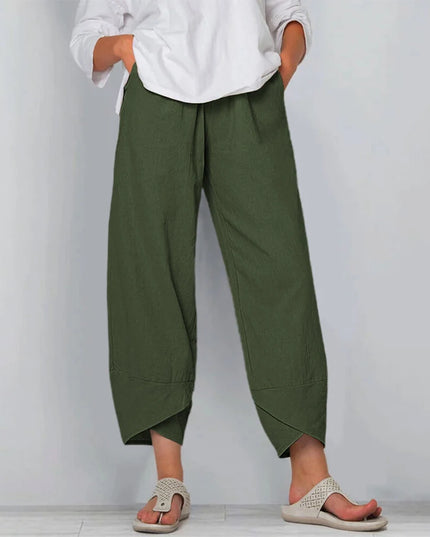 Vintage Printed Women’s Cotton Linen Harem Pants