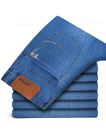 Men's Slim Fit Straight Leg Jeans - Classic Casual Denim Pants for Men