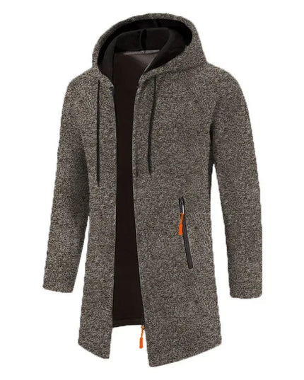 Men's Thick Warm Fleece Zipper Hoodie Casual Long Sleeve Coat