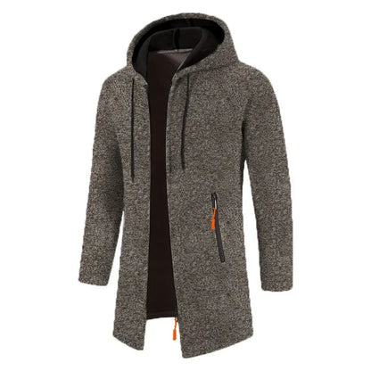 Men's Thick Warm Fleece Zipper Hoodie Casual Long Sleeve Coat