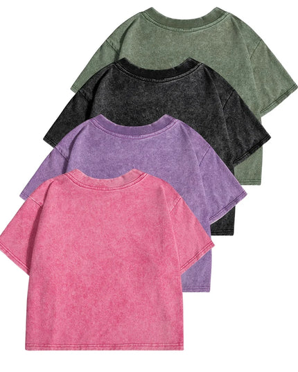 Women's Slim Fit Washed Cropped T-Shirt
