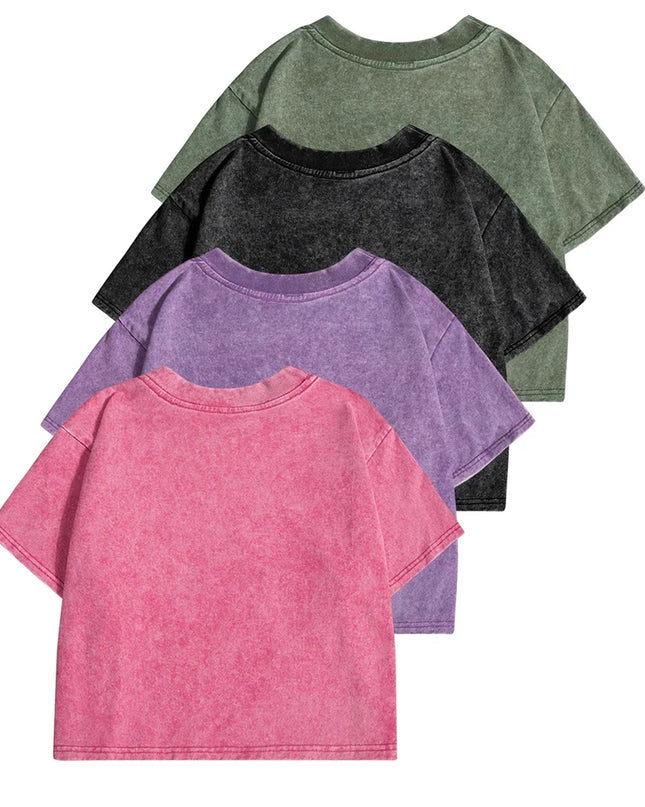 Women's Slim Fit Washed Cropped T-Shirt