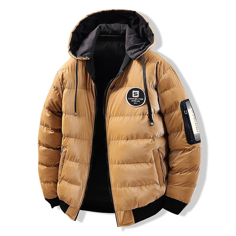 Men's Double-Sided Wear Jacket with Removable Hood