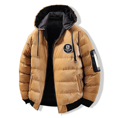 Men's Double-Sided Wear Jacket with Removable Hood