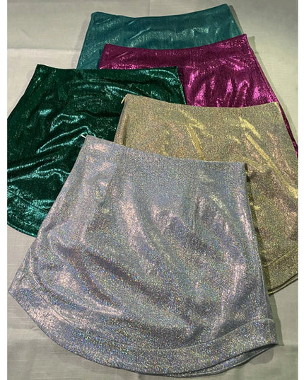 Elegant Slim Mini Skirt for Women - Faux Satin High Zip Design - Various Colors