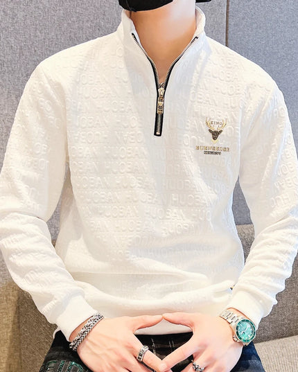 Men's Half-Zip Sweatshirt - Long Sleeve Casual Pullover for Men