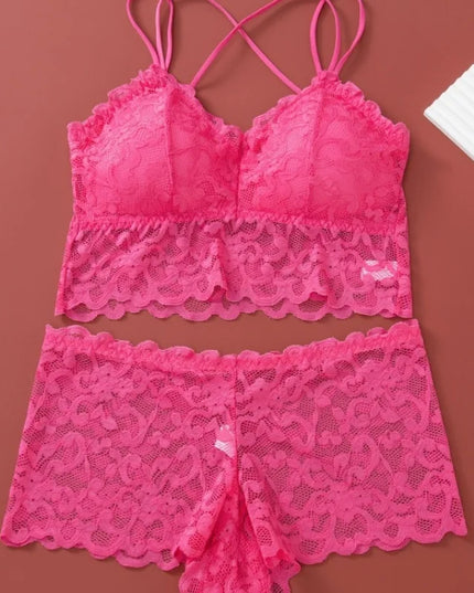 Lace Non-Wire Bra and Ultra-Thin Low Rise Briefs Set for Women - Transparent Comfort Underwear