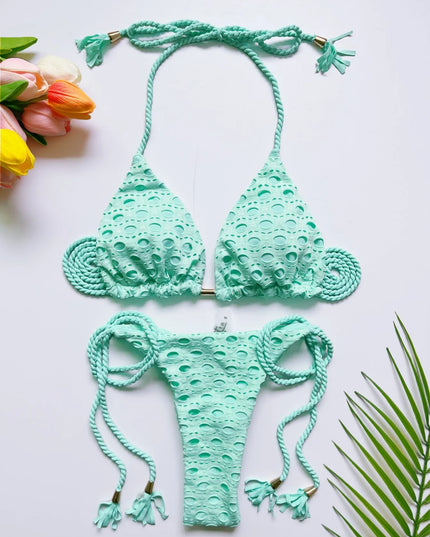 Women's 2-Piece Tassel Strap Bikini Set