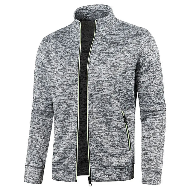 Men's Long Sleeve Zipper Knit Sweater Jacket - Various Colors