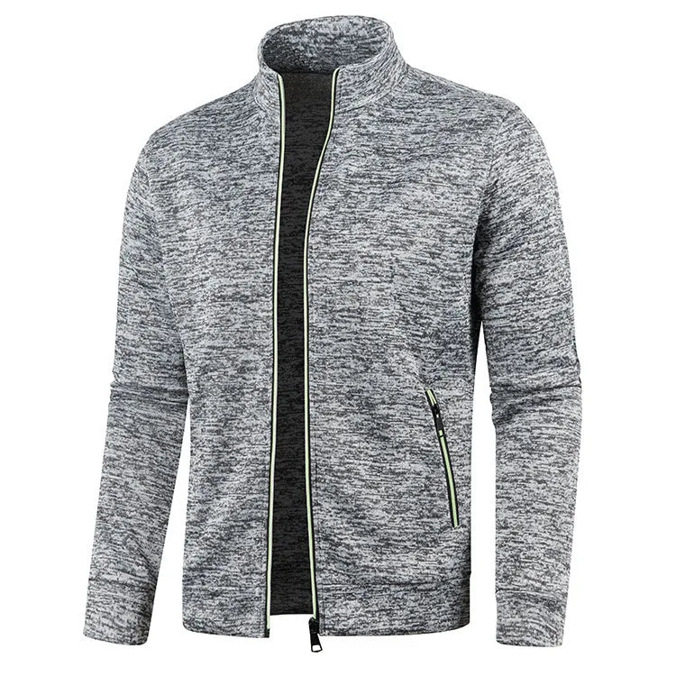 Men's Long Sleeve Zipper Knit Sweater Jacket - Various Colors