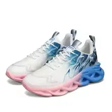 Unisex Lightweight Mesh Running Sneakers - Breathable, Comfortable, Flat Lace-Up Athletic Shoes