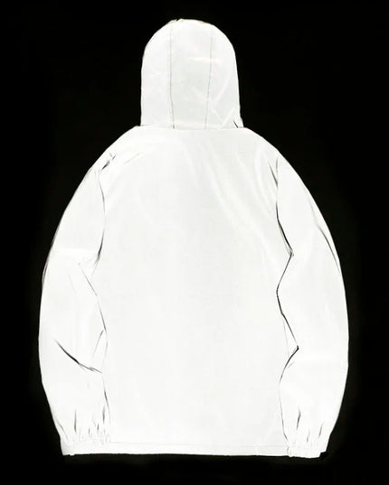 Men's Waterproof Windbreaker Jacket - Reflective Hooded Zipper Jacket for Enhanced Visibility