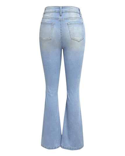 Women's Flare Jeans - Casual High-Waist Long Slim Pants
