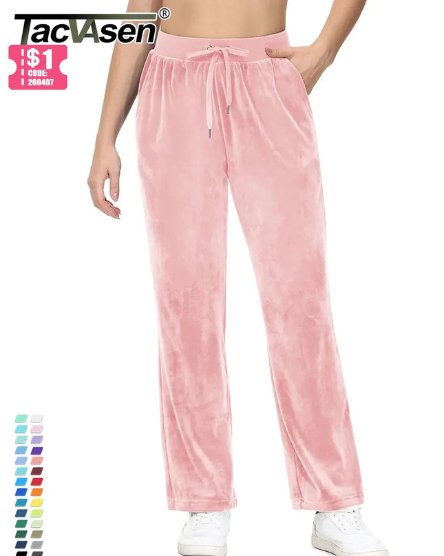 Women's Fleece Jogger Sweatpants with Drawstring and Elastic Waist