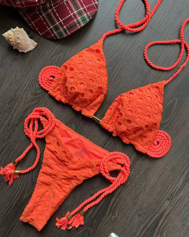 Women's 2-Piece Tassel Strap Bikini Set