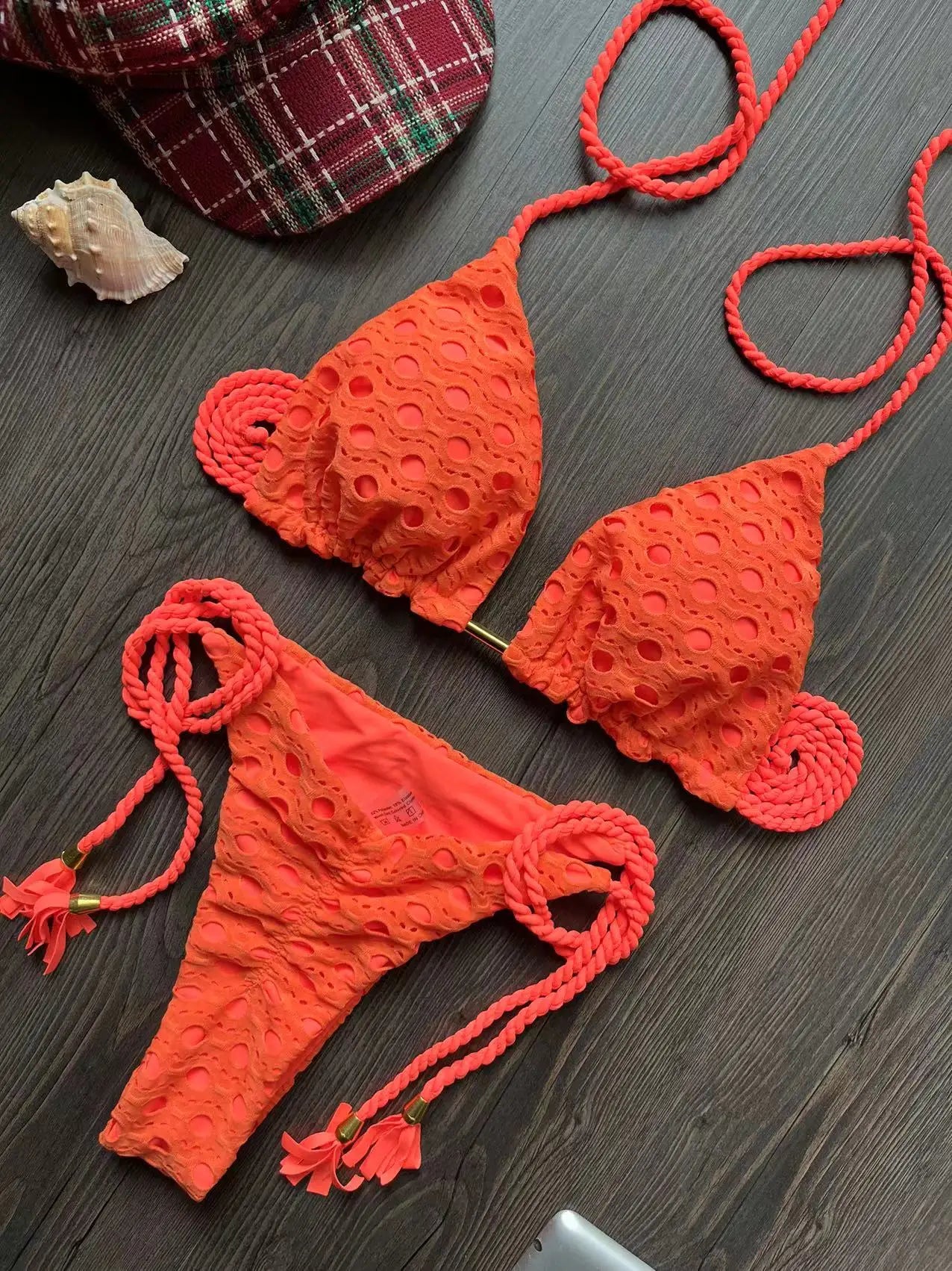 Women's 2-Piece Tassel Strap Bikini Set