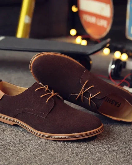 Men's Casual Faux Suede Lace-Up Shoes - Various Colors