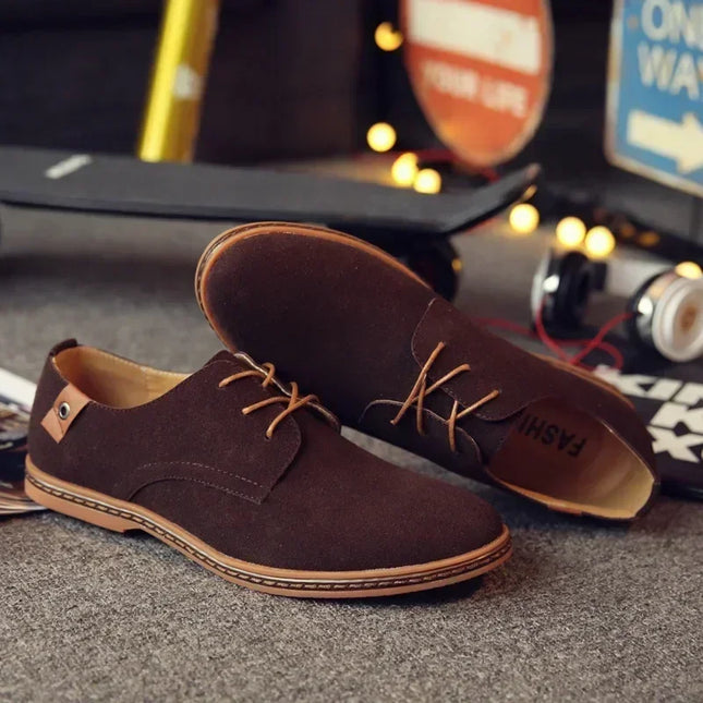 Men's Casual Faux Suede Lace-Up Shoes - Various Colors