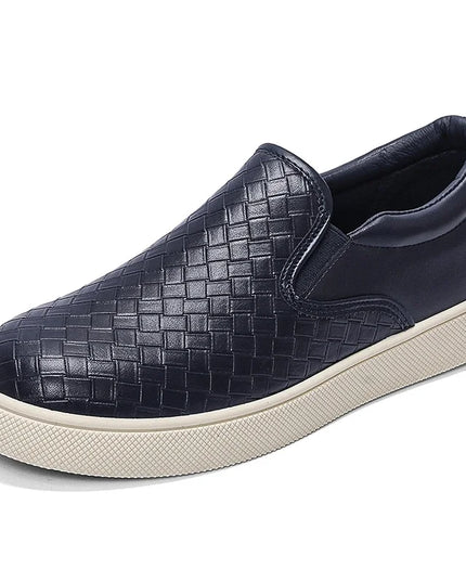 Classic Men’s Faux Leather Slip-On Loafers – Casual Flat Shoes