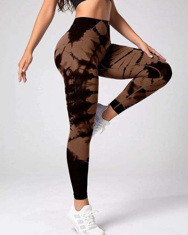 Women's High-Waist Tie-Dye Yoga Pants - Various Colors