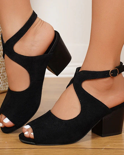 Women's Wrap Sandals with Cross Straps, Thick Sole, Square Heel, and Non-Slip Design