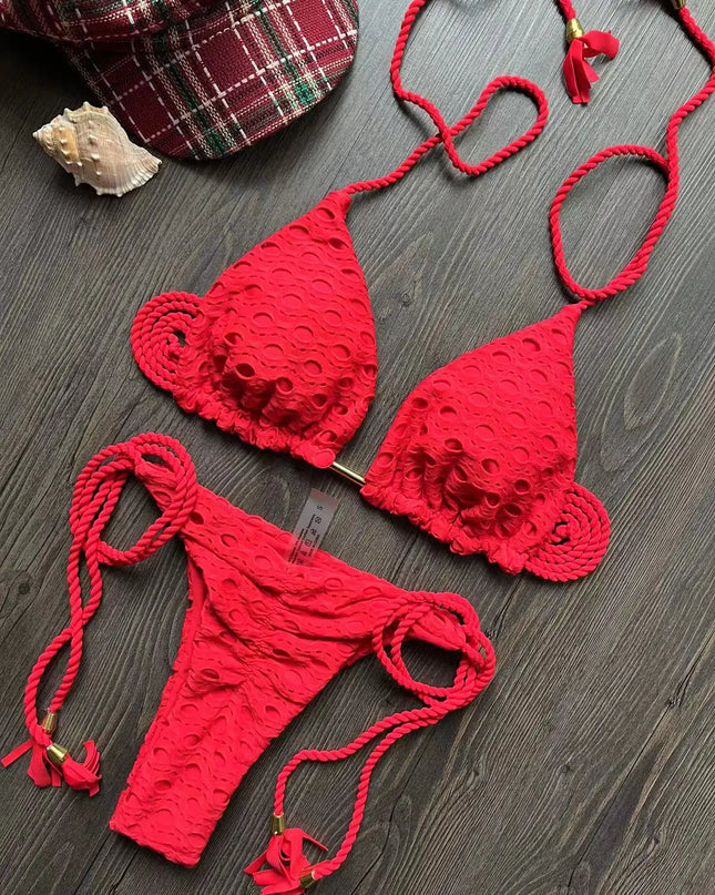 Women's 2-Piece Tassel Strap Bikini Set