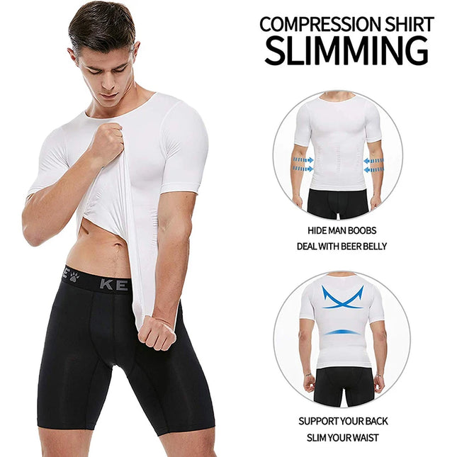 Men's Compression T-Shirt - Slimming Body Shaper for Men, Body Contouring & Support