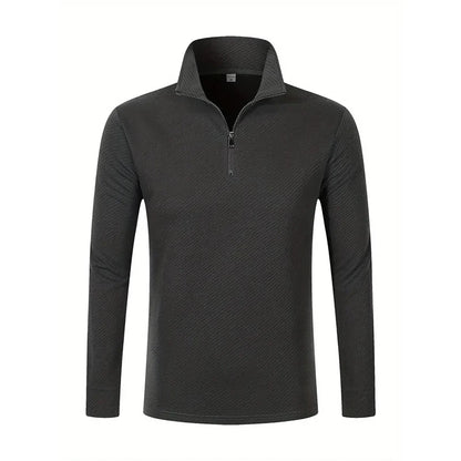Men's Long Sleeve Zipper Polo Sweater