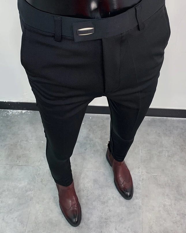 Men's Slim Fit Dress Pants - Formal Slim Trousers for Men
