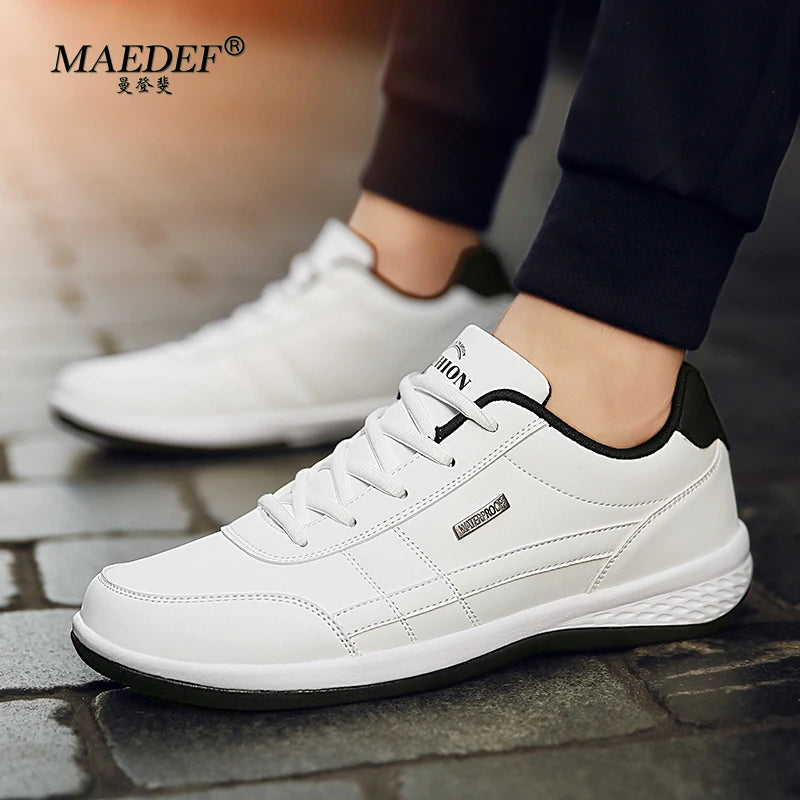 MAEDEF Men’s Waterproof Faux Leather Sneakers
