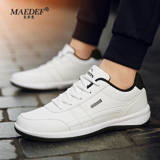 MAEDEF Men’s Waterproof Faux Leather Sneakers
