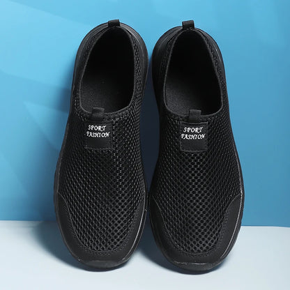 Mens Non-Slip Mesh Breathable Soft and Comfortable Flat-Soled Sneakers